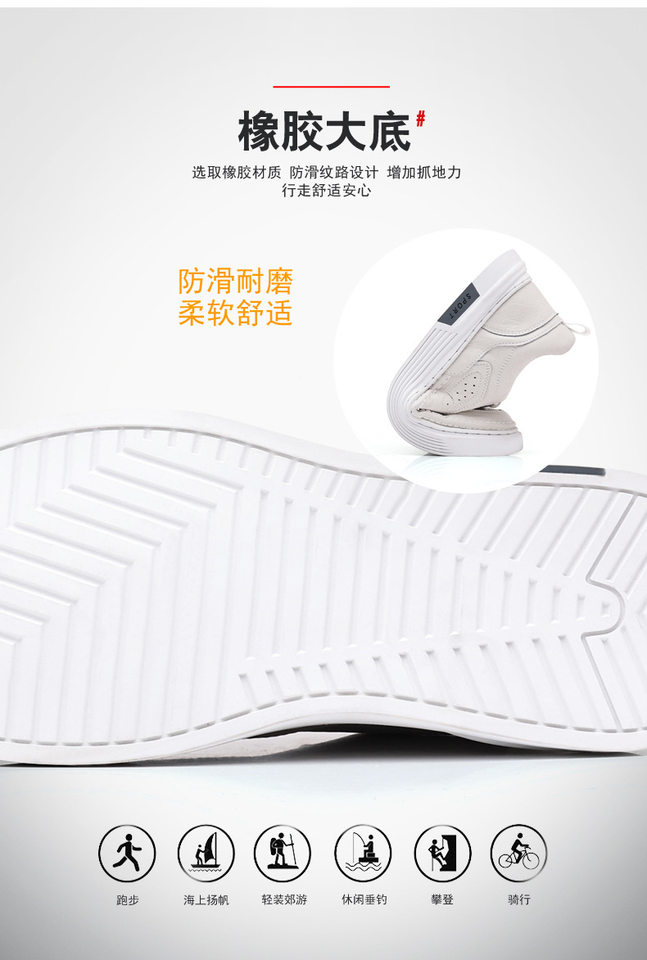 Giày da nam công sở cổ thấp đế mềm, giày sneaker da bò phối dây buộc, gót thấp 1–3 cm — GX2033 màu trắng, GX2033 màu xám chi tiết 19