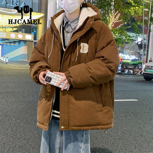 Camel HJCAMEL men's cotton-padded coat autumn and winter fleece-lined thickened coat cotton-padded coat high-grade down cotton-padded coat for boys