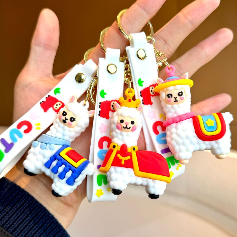 Creative Alpaca Doll Keychain Small Pendant Cute and Exquisite Car Keychain Stall Hot Small Commodity Wholesale