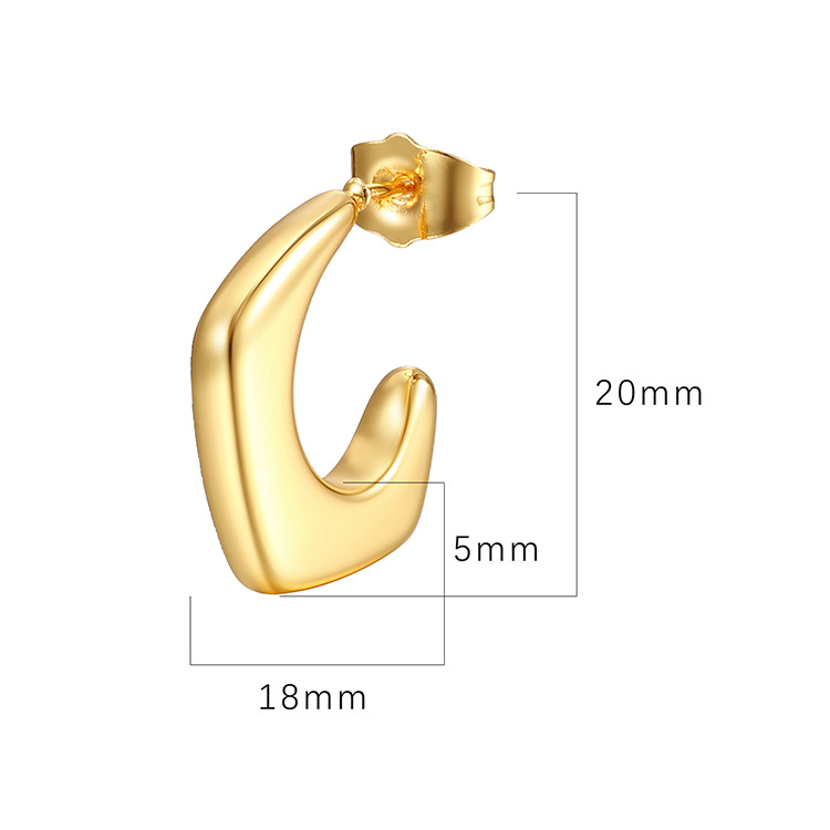 1 Paar Mode C-form Überzug Rostfreier Stahl Ohrstecker display picture 2