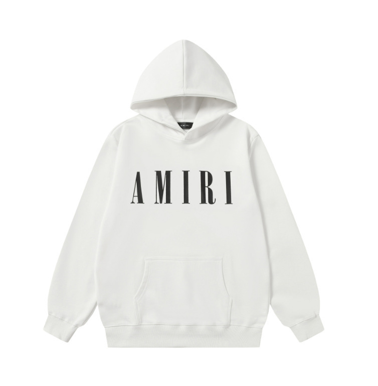 秋冬新款AMIRI 高品质印花连帽休闲宽松男女同款情侣卫衣帽衫现货|undefined