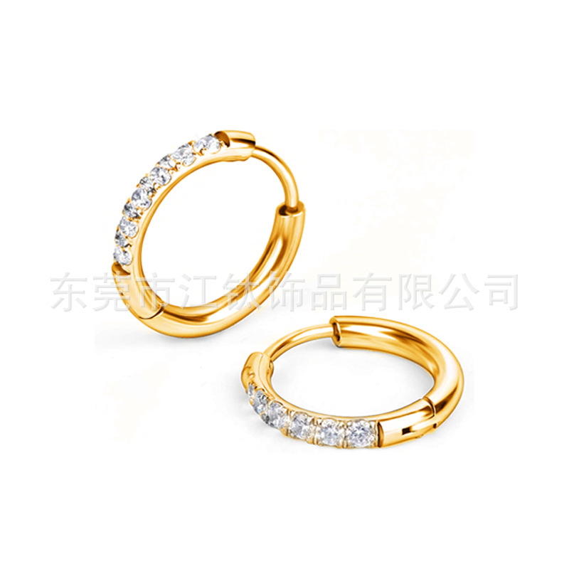 G23 Titanium Diamond Earring Pin - 1.6mm Gold Nose Ring Hoop for Cartilage Helix Tragus Piercing detail image 11