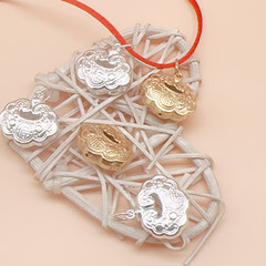 富貴長命鎖寶寶999純銀滿月鏤空銀鎖嬰兒銀飾兒童福鎖小孩 平安鎖