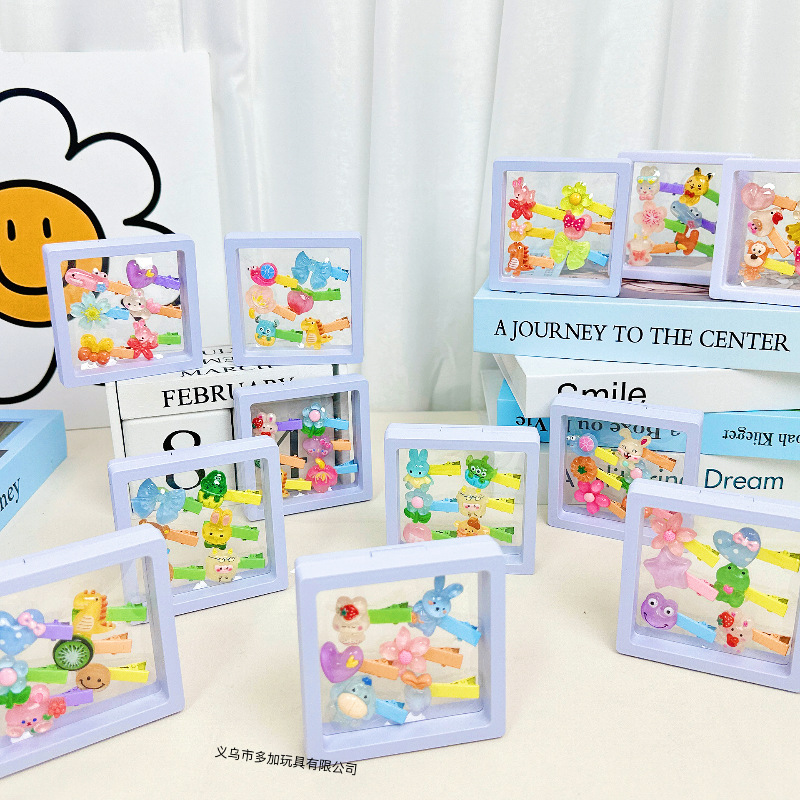 B niños pequeños clip de dibujos animados 6 lindos clips niñas dulces belleza franjas laterales clip de cabello para niños