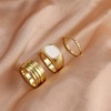 Set, golden universal ring, 3 piece set, french style