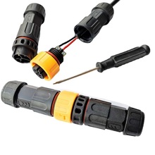 M19自鎖式駁接 防水連接器 后接式電纜延長公母對接接頭