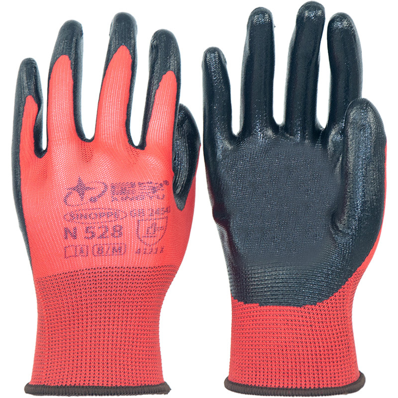 Xingyu N518 guantes de protección laboral antideslizante de trabajo de caucho de acrílico recubierto de goma guantes de trabajo seco