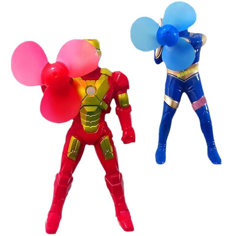 Douyin Superman Mini ventilador portátil portátil luminoso portátil ventilador de presión manual Regalo de juguete luminoso manual