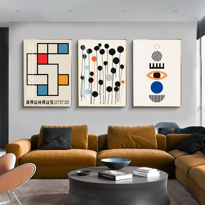 Nordic abstract geometric lines color block hanging painting sofa background wall bedside prints living room bedroom retro decorative painting Nordic abstract geometric lines color block hanging painting sofa background wall bedside prints living room bedroom retro decorative painting