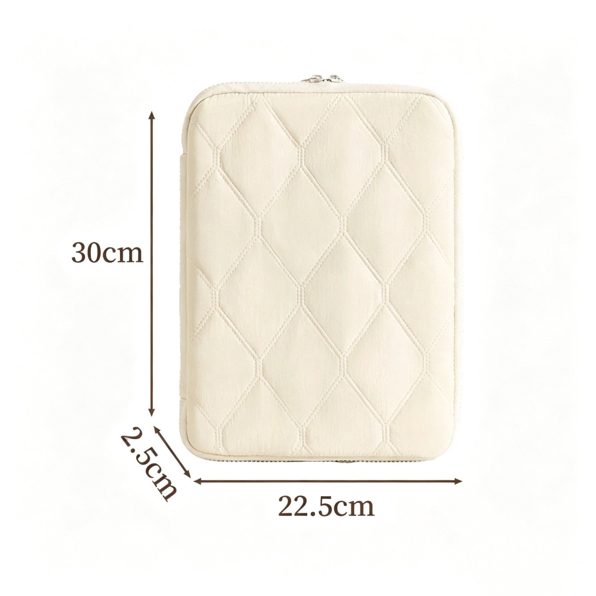 Flat laptop bag with diamond pattern, portable storage bag, multi-compartment design, drop-proof protective case, casual and minimalist style