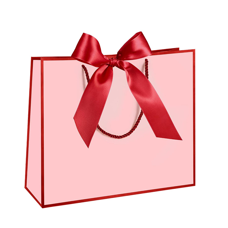 Fábrica al por mayor colorido bolsa de regalo joyería bolso ropa joyería arco bolsa de papel bolsa de embalaje logo image 21