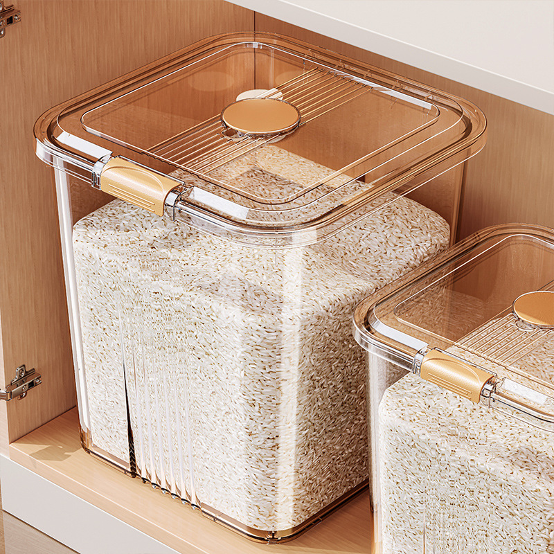 Rice Bucket Household Insect-proof Moisture-proof Sealed Barrel Rice Flour Cereal Tank Container Large Capacity Food Grade Rice Storage Tank