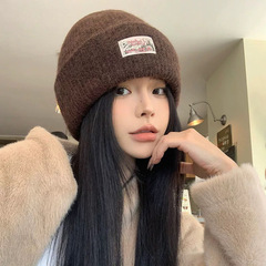 含羊毛大头围针织帽男女冬季保暖防寒双层毛线帽显脸小滑雪冷帽潮