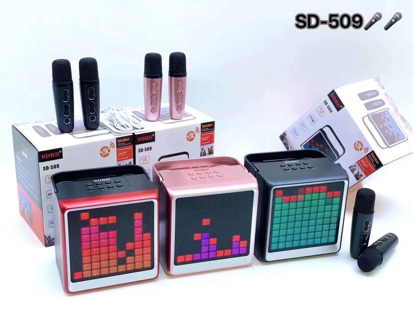 Bluetooth Karaoke Microphone Portable Wireless Outdoor Speaker_voghion.com