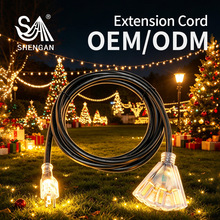 美标户外延长线50英尺SJTW防水重型柔韧耐寒型Extension Cord
