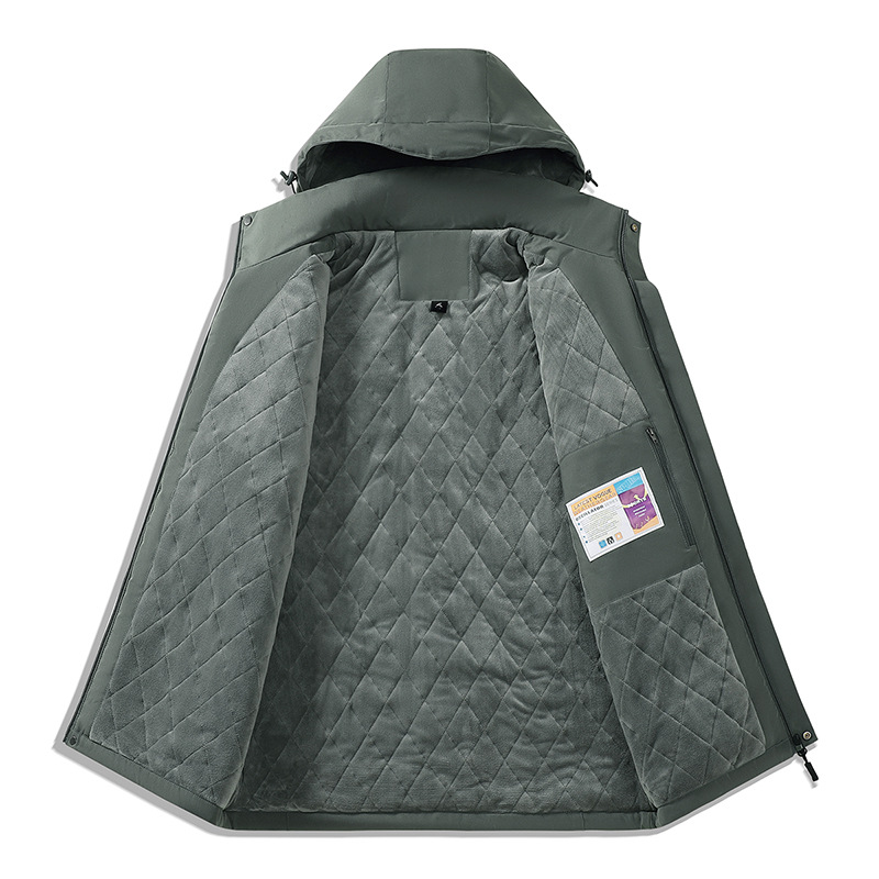 Ropa de asalto y abrigo de terciopelo hombre al aire libre grueso al aire libre impermeable al aire libre invierno grande ropa de algodón caliente al por mayor