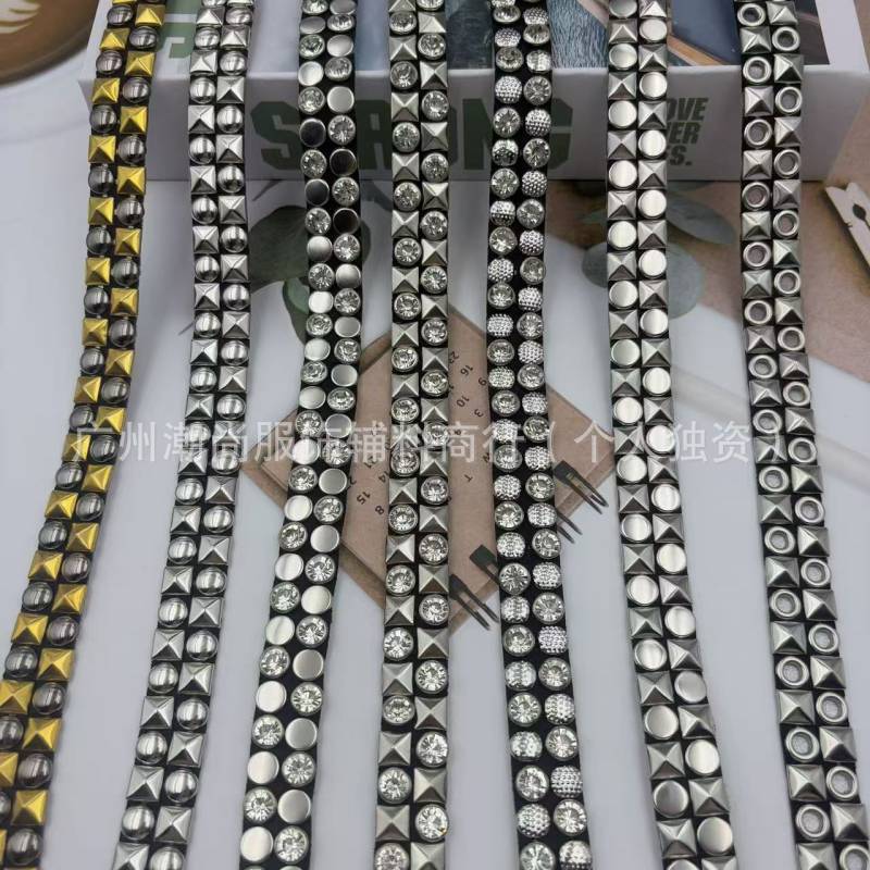 厂家直供双排背烫胶按爪 四爪钉 圆方形爪 钉铆钉 气眼DIY服装服