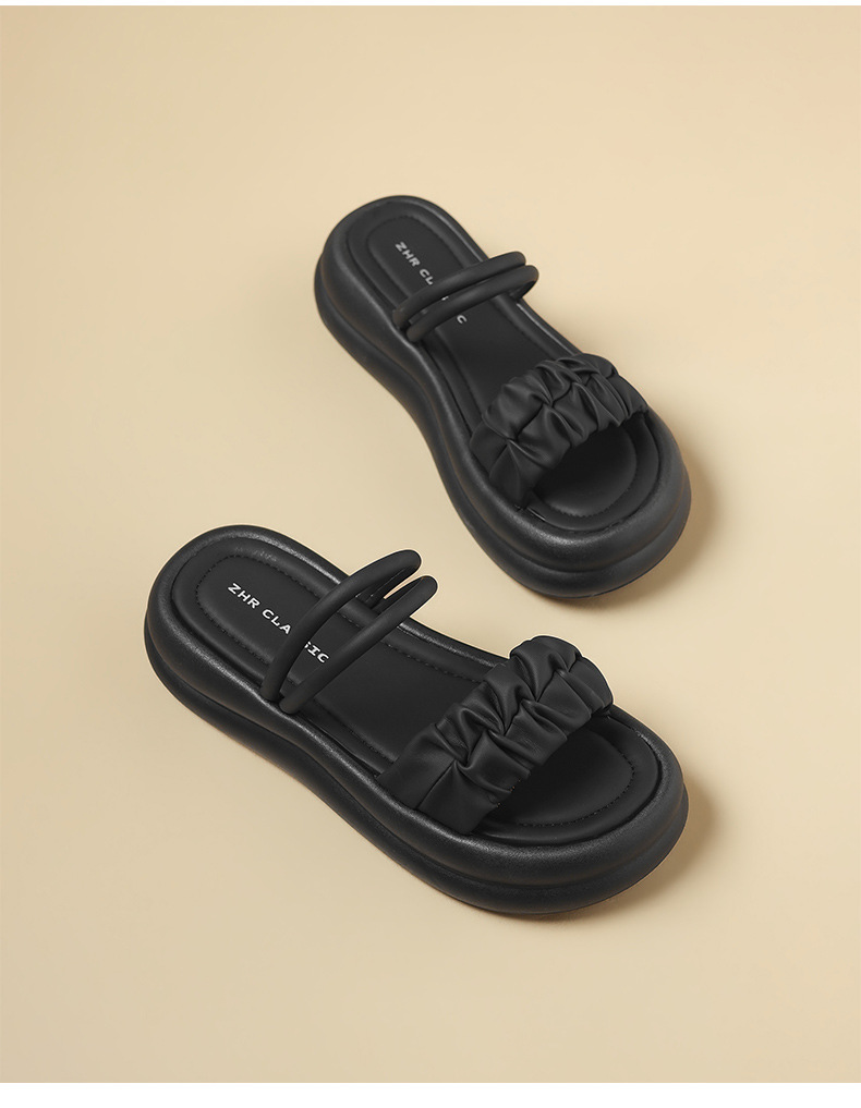Dép sandal nữ xỏ ngón đế dày phong cách Hàn Quốc — M709 Màu be chi tiết 27
