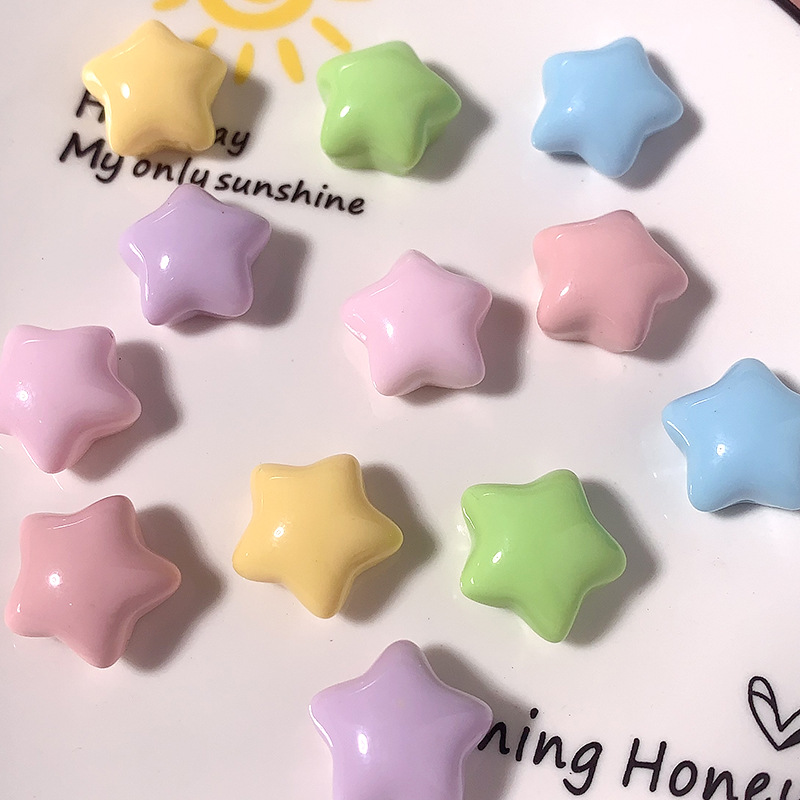 Accesorios de resina de color caramelo penta diy accesorios de cabello abrazaderas de cabello botones de zapatos dulces lindos gordo color penta