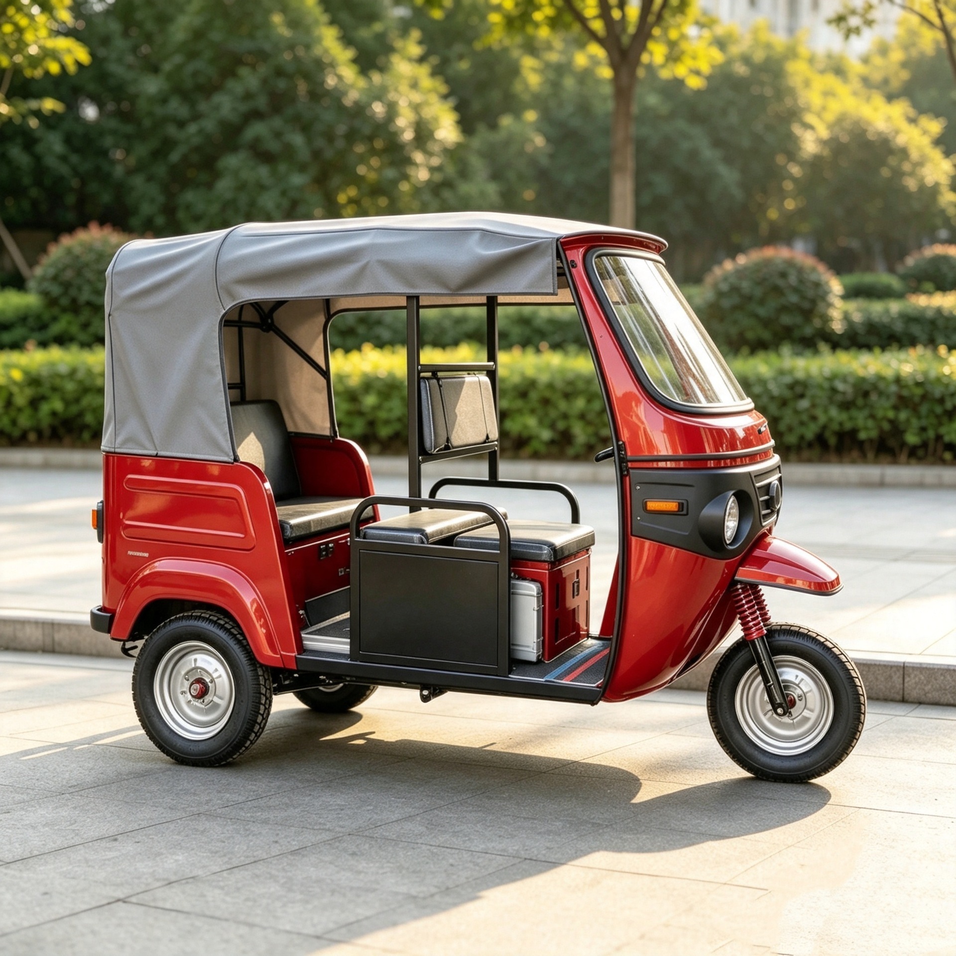 Fuel-powered passenger tricycle for export to Africa, durable and spacious, popular fuel-efficient vehicle for cross-border trade