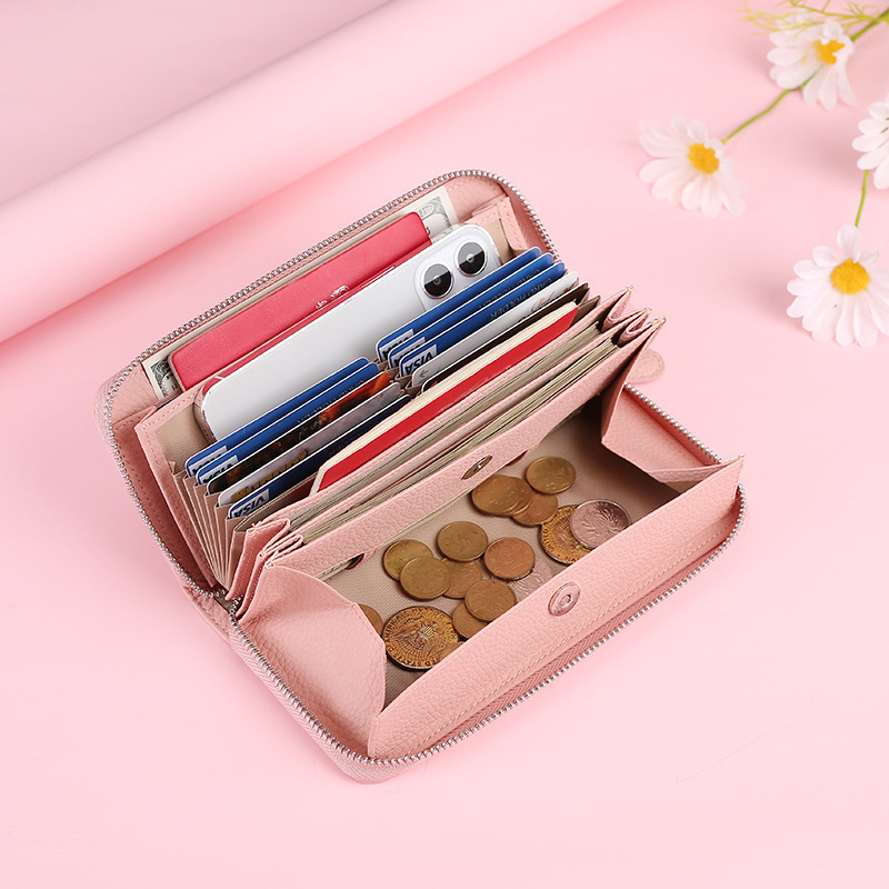 First-Layer Cowhide Leather Clutch Bag, Multi-Functional Id Bag, Large Capacity, Anti-Theft, Multi-Card Slots, Accordion-Style Coin Purse First-Layer Cowhide Leather Clutch Bag, Multi-Functional Id Bag, Large Capacity, Anti-Theft, Multi-Card Slots, Accordion-Style Coin Purse