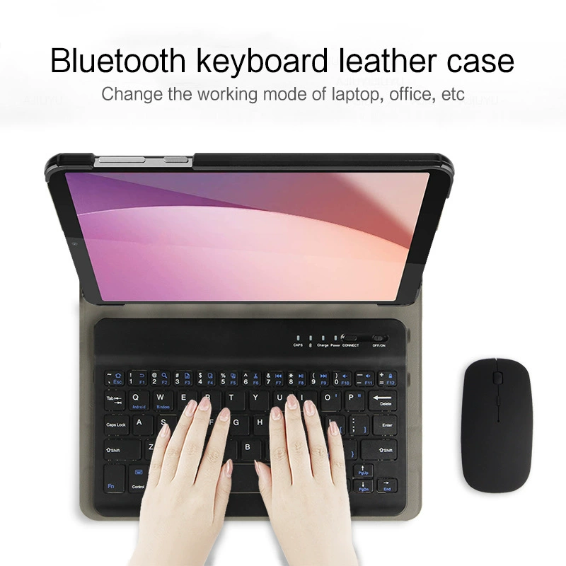 Клавиатурный защитный чехол для Lenovo M8 (4-е поколение) TAB M8 TB-300FU, кожаный корпус с клавиатурой