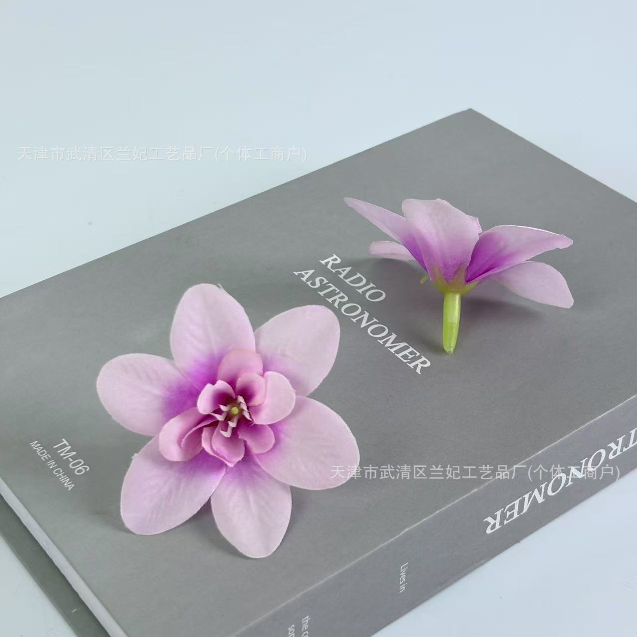 Orquídea de simulación cabeza de comida plato flor de corona de novia flor de pecho flor de muñeca hacer caja de regalo flor de ópera flor de pinza