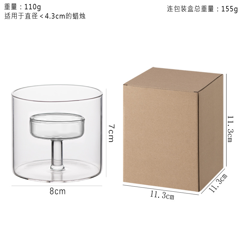Luz de estilo europeo de lujo mesa de comedor vela titular vela cena accesorios romántico candelabro decoración nórdico pequeño vidrio romántico