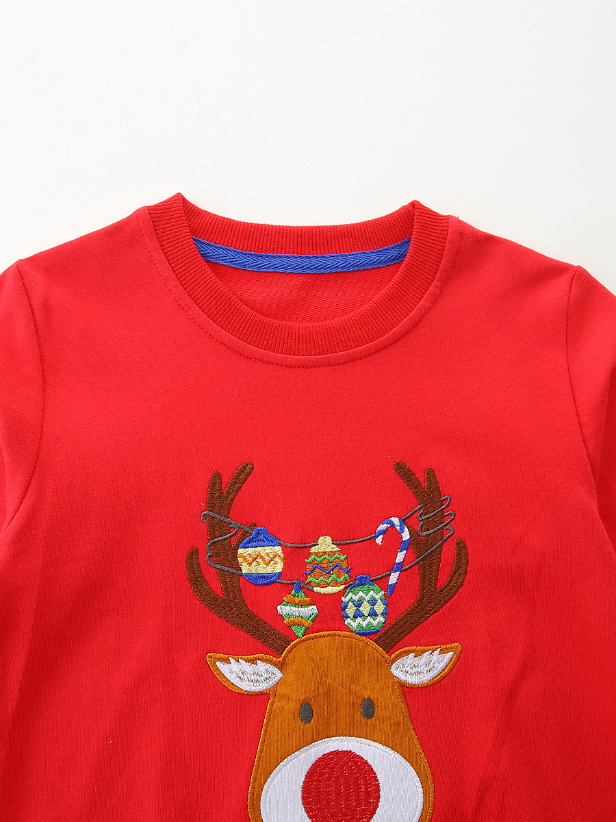 Estilo europeo y americano suéter de Navidad para niños otoño nuevo suéter para niños de manga larga suéter de punto de cuello redondo de algodón sudadera para niños image 6