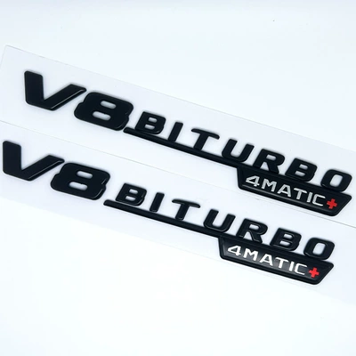 Suitable for Mercedes-Benz Modified Amg Fender Side Label V8 Biturbo4Matic+ Door Label Fender Car Sticker (Car logo) - black-belt-1-pack-regardless-of-left-and-right
