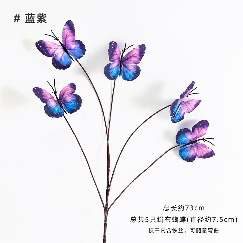 Xiyu imitación de flores 5 mariposas materiales de embalaje de ramo de flores decorativas para el hogar floristas materiales DIY hechos a mano