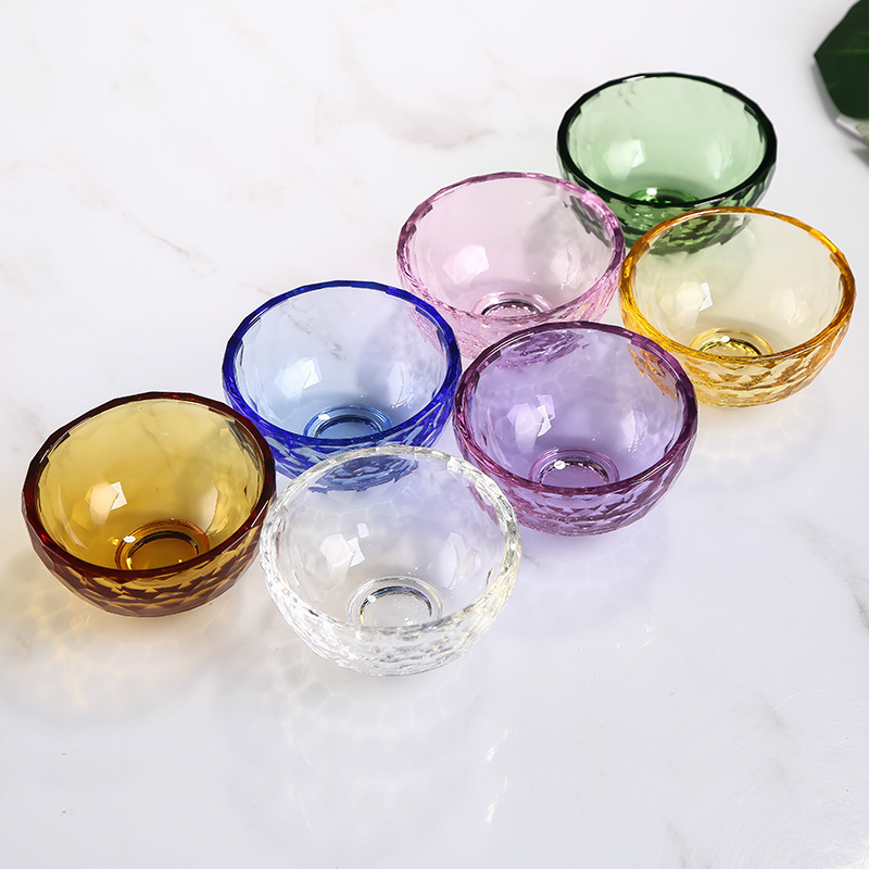 Transparent Crystal Glass Bowl, Transparent Water Supply Bowl, Colorful Bowl, Buddhist Temple Tribute Holy Water Bowl, Essential Oil Mask Transparent Crystal Glass Bowl, Transparent Water Supply Bowl, Colorful Bowl, Buddhist Temple Tribute Holy Water Bowl, Essential Oil Mask