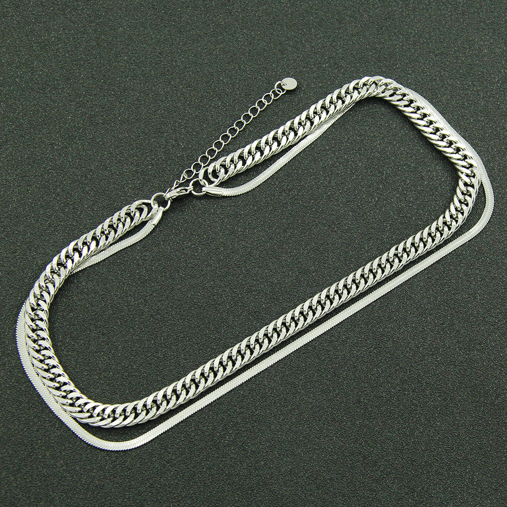 60g Weight Necklace Classification Unisex INS Style Necklace Geometric 201 Stainless Steel Patchwork Men Pendant Necklaces