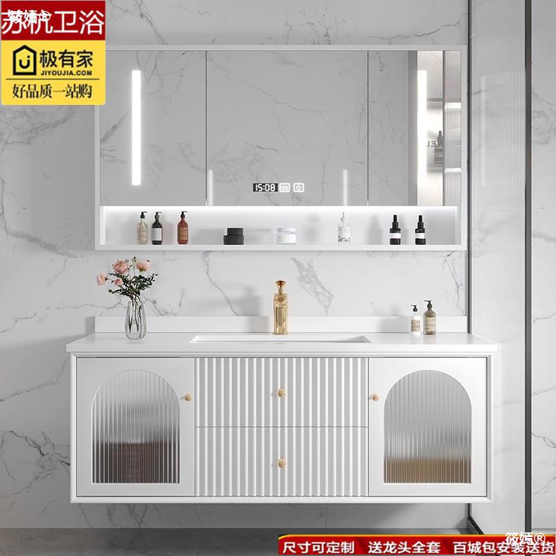 oak one Double basin Bathroom cabinet combination TOILET solid wood Wash station Wash one's face Basin cabinet Wall Mount