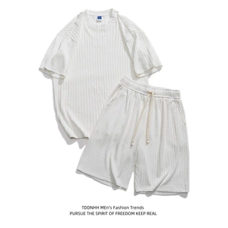 夏季标准T恤日常新款ins城市风貌时尚潮牌五分袖圆领青春流行男潮