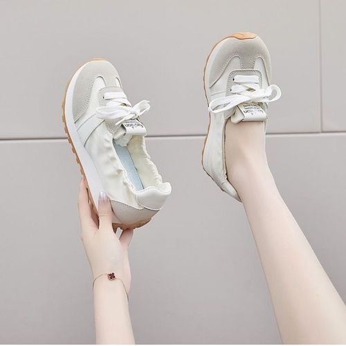 Asgar Women's Spring and Autumn Style Low-Top Sports Shoes with Soft Soles, Non-Binding and Matchable with Skirts, Dopamine White Sneakers, Trendy