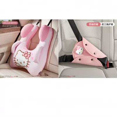 Headrest: Auxiliary Cushion Cartoon Pillow - hello-kitty-pillow-triangular-leather-shoulder-pad-set