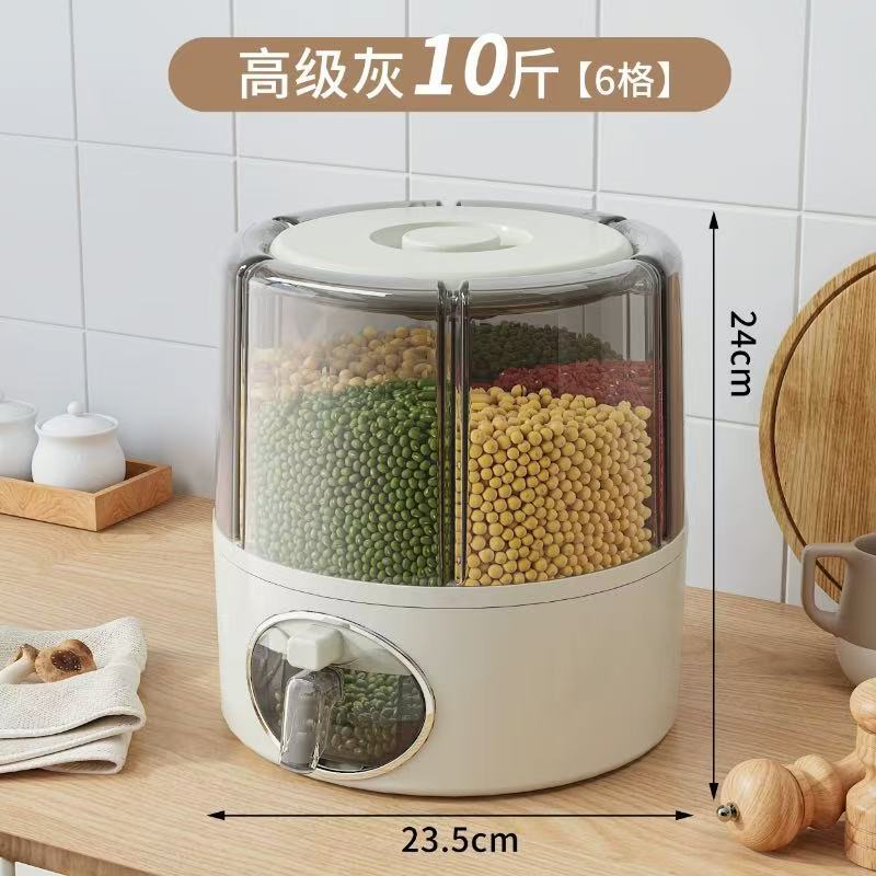 穀物保存箱、家庭用防虫・防湿密閉回転米樽、キッチン収納コンパートメント、穀物保存瓶|undefined