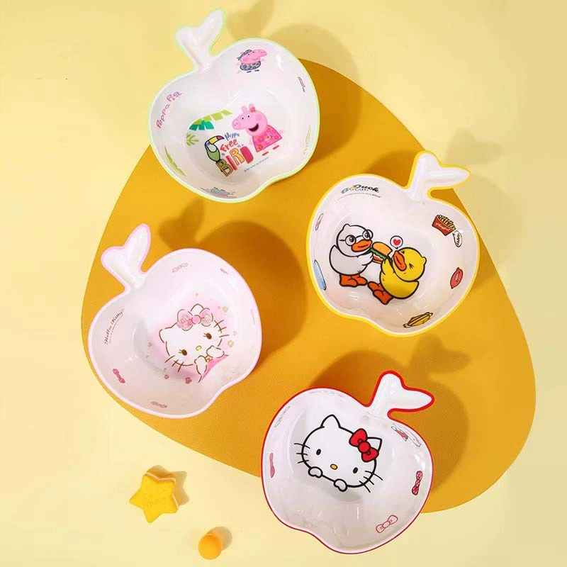 Детская мультяшная миска, ёмкость 400 мл, детские рисунки (Hello Kitty, B.Duck, Unicorn)