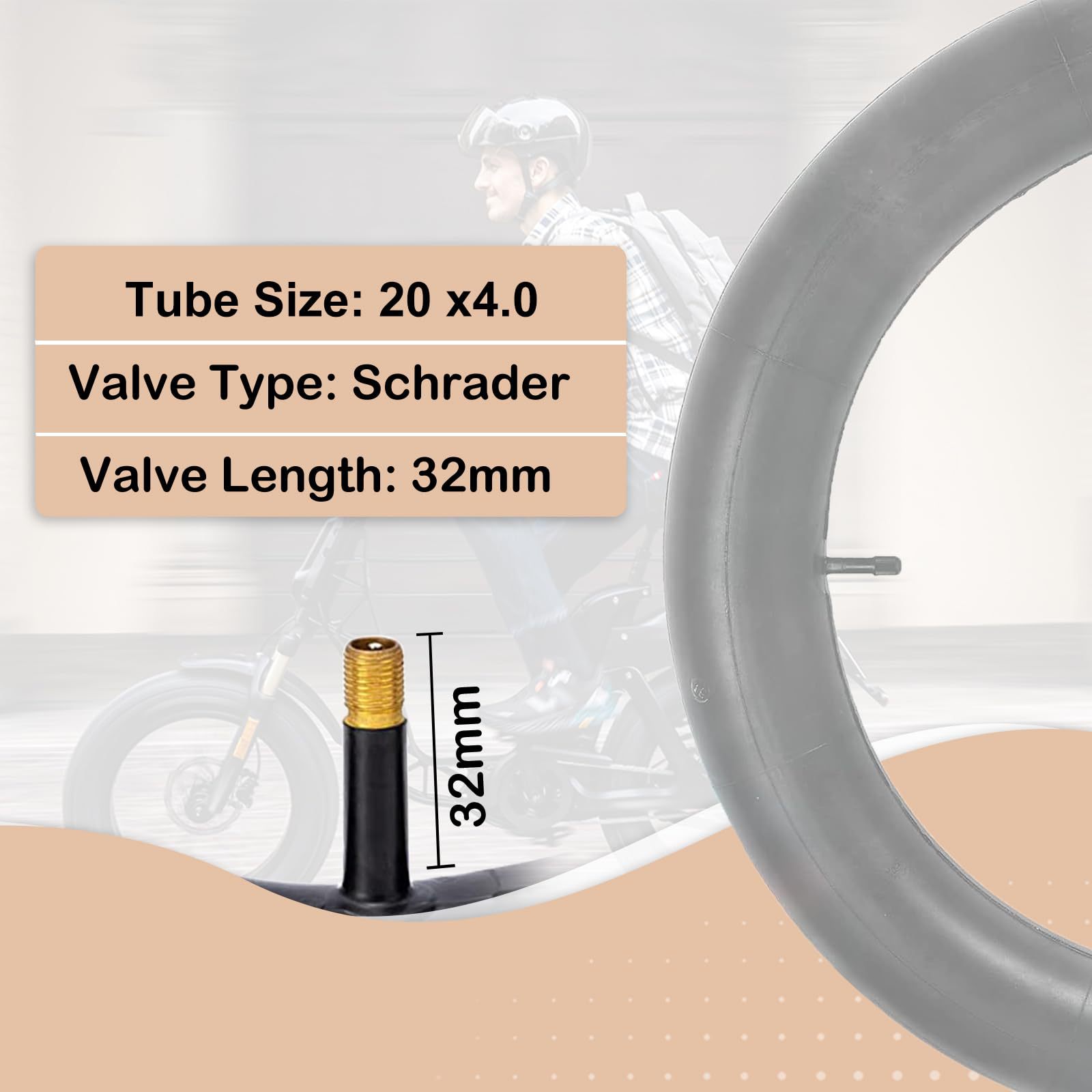20X4.0 Electric Bicycle Fat Tire Inner Tube Butyl Rubber Inner Tube Thickened Off-Road Snow Bike Accessories