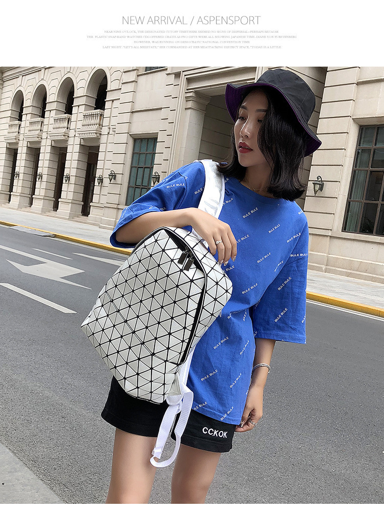 2024 Frühjahr Neue Geometrie Lingge Stoßdämpfende Große Kapazität Unisex PU Computer Rucksack_voghion.com