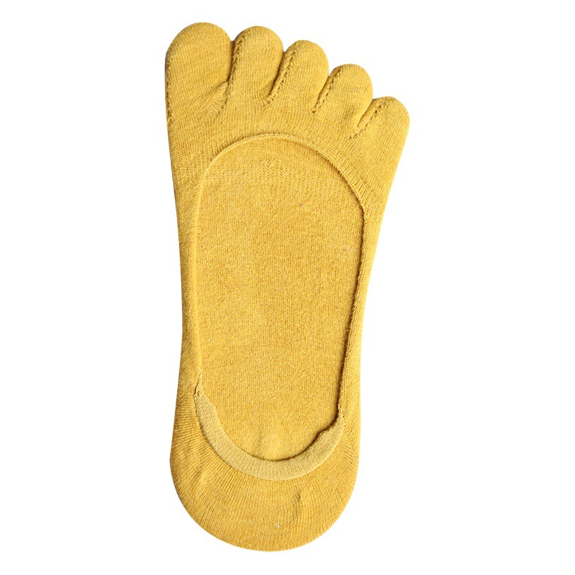 Calcetines de cinco dedos calcetines de dedo calcetines de algodón de verano calcetines de mujer transpirables que absorben el sudor calcetines de barco Calcetines invisibles calcetines de corte bajo de silicona