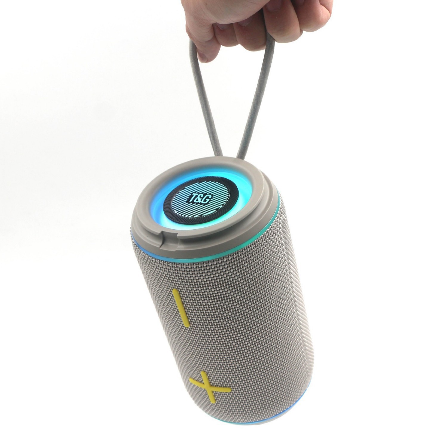 Cross-Border Tg429Pro Bluetooth Speaker with Hidden Lanyard, Portable Handheld Outdoor Wireless Led Light, Tws Subwoofer