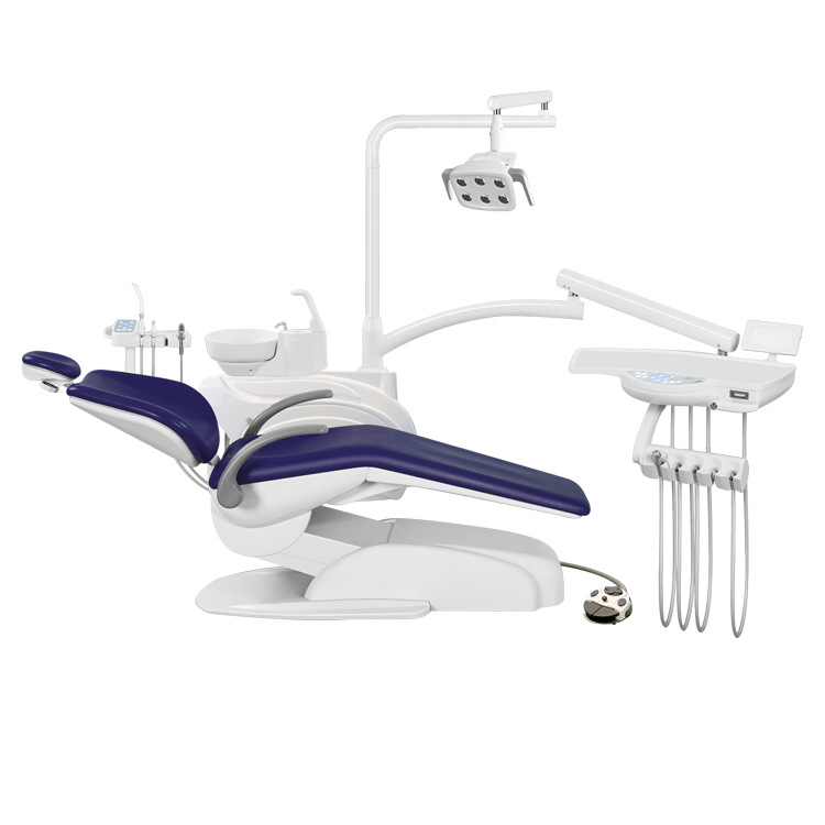 Silla dental Máquina de tratamiento Silla de tratamiento integral oral Mesa de operación Soporte para vasos de agua Máquina de tratamiento dental tres en uno Silla eléctrica
