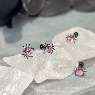酷风辣妹黑蜘蛛耳钉耳骨钉小众设计时尚轻奢蜘蛛耳骨钉