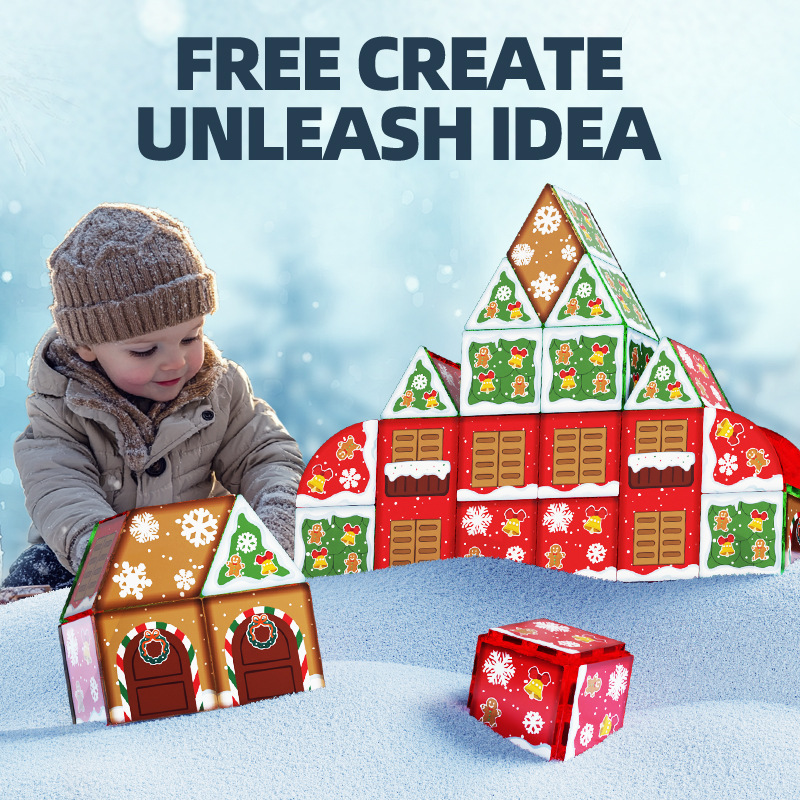 Amazon Diamant Magnetic Navidad Bloques Juguetes Escenas Transfronterizas Azulejos Conjunto de Construcción Puzzles Mágicos para Niños