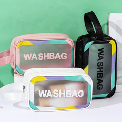 Stylish PU cosmetic bag, portable waterproof swimming bag, travel companion large capacity toiletry bag, cosmetic storage bag