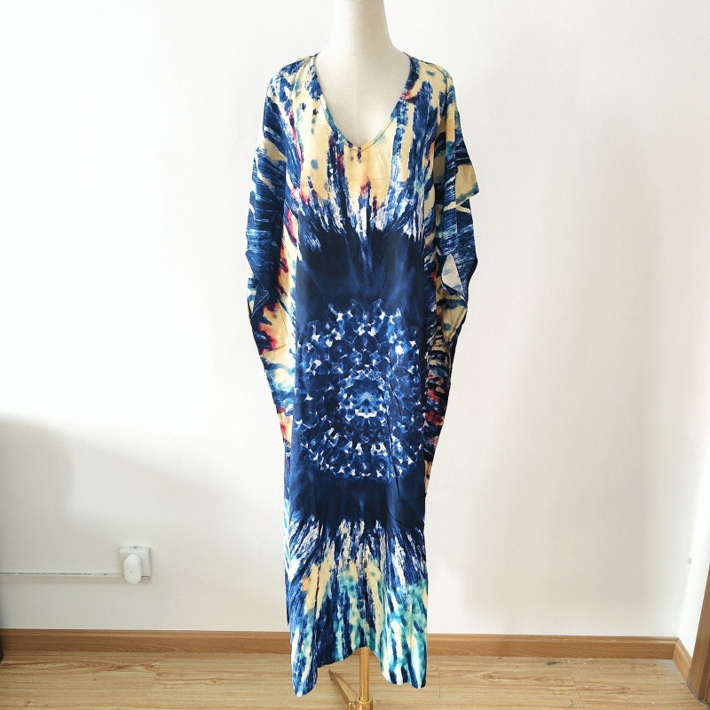 2022 nueva Europa y América blusa de playa impreso traje vacaciones vestido bikini camisa protección solar 5D196