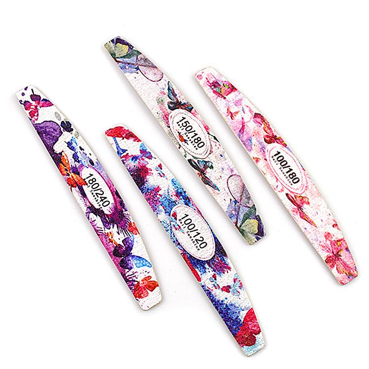 nailsunshiel Printed Half Moon Wooden Nail File Grinding Strip Trimmer Nail File