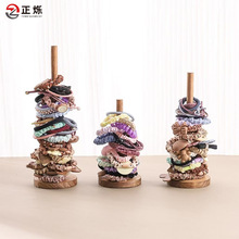 胡桃色头绳皮筋头花展示架珠串大肠发圈手链收纳架头饰陈列摆摊架